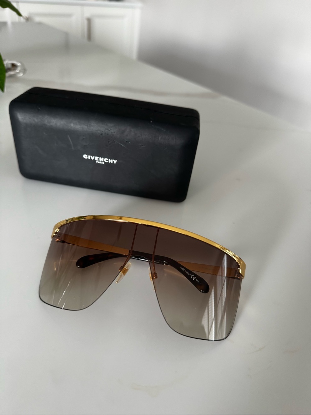 Givenchy woman’s  Shield Sunglasses - Gold/Brown
